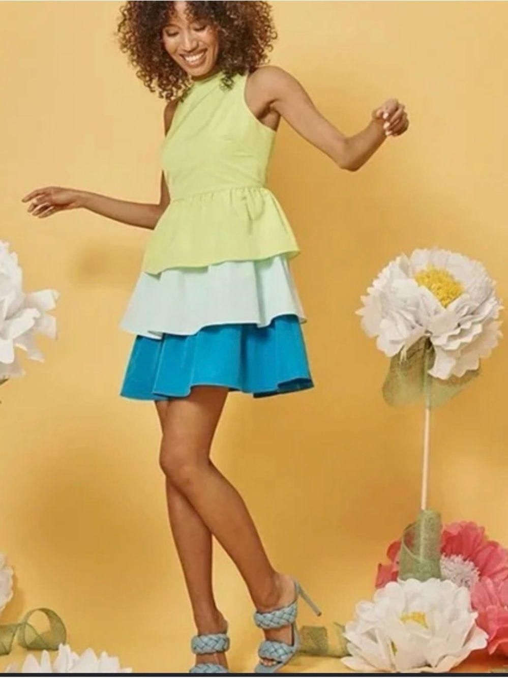 LDT Tiered peplum dress Size 8